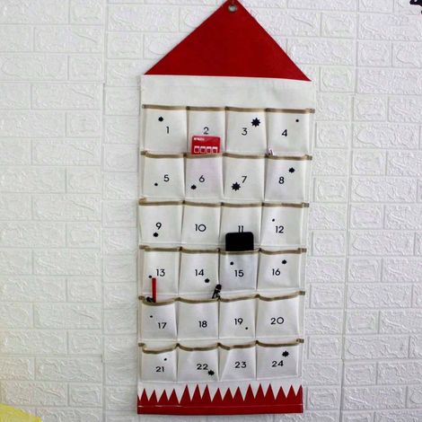 Sac de rangement de Noël à 24 compartiments, à suspendre derrière la porte  Pour salon, chambre,dortoir (rangement et décoration) (1/5)