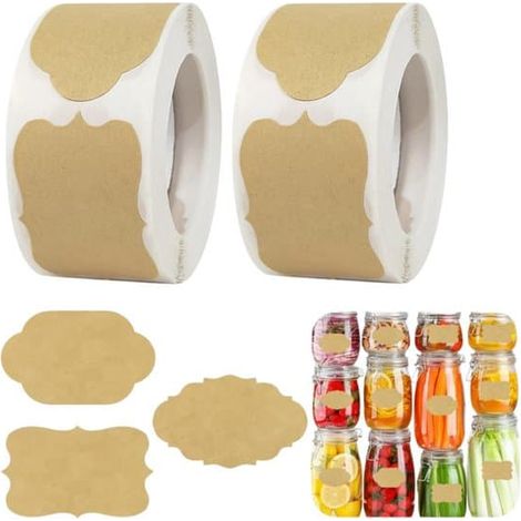 rouleaux d'étiquettes imprimables pour pots de confiture, étiquettes autocollantes avec date de péremption pour la cuisine, 3 x 5 cm (1/5)