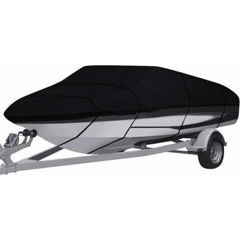 Housse de bateau pour remorque, tissu Oxford imperméable 210D robuste pour yachts, bateaux de pêche, trimaran (210d, 11-13ft-V)