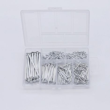 Assortiment de 300 clous en acier pour cloison sèche et pin (1/5)