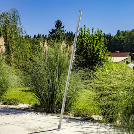 Windhager Sonnensegelmast Set Basic, Sonnensegelpfosten, Stahlmast, Aufstellstange für Sonnensegel, rostfrei, Masthöhe max. 240cm, 10705, Silber (1/2)