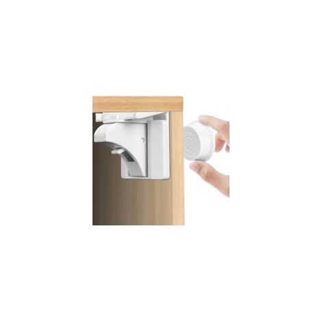 Serrures magnétiques pour armoires et tiroirs, 12 serrures avec 3 clés, serrure magnétique invisible, tiroir sécurisé, sans perçage ni vis, blanc