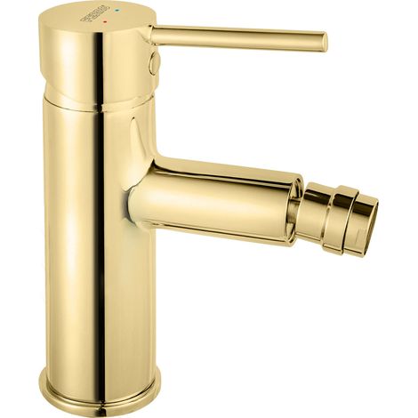 Rubinetto bidet Fiesta, con tappo automatico, in plastica, color oro (1/3)