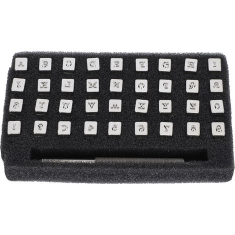 Jeu de 36 Poinçons Cuir Alphabet Chiffres Gravure, Manche 1 Pièce, Outil DIY Artisanat 3.5mm (1/5)