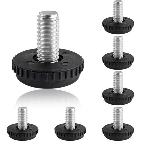 5/16"-18 Thread Furniture Leg Leveler, 8 Pack Adjustable Furniture Legs, Stainless Steel Leveling Feet, Sliding Furniture Leveler for Tables, Cabinets, Stool Legs (1/5)