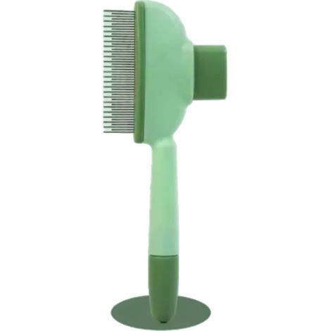 Cepillo para eliminar el pelo suelto de mascotas, diseño ergonómico, eliminación eficaz del pelo, verde (1/2)