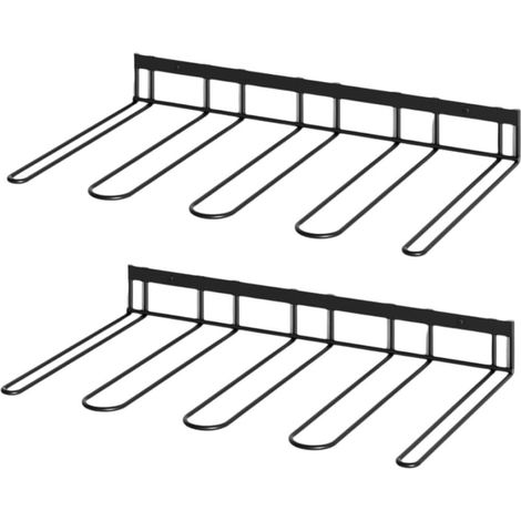 Juego de 2 zapateros, aptos para 4 pares, de pared, para zapatos y botas - Negro (1/5)