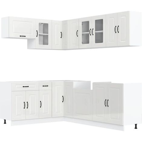 Maison Exclusive - Mueble cocina Kalmar blanco brillo 11 pzas mad (1/5)