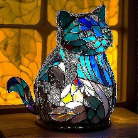 Lampadaire Éléphant Coloré en Résine, Décor Maison Style Tiffany (1/5)