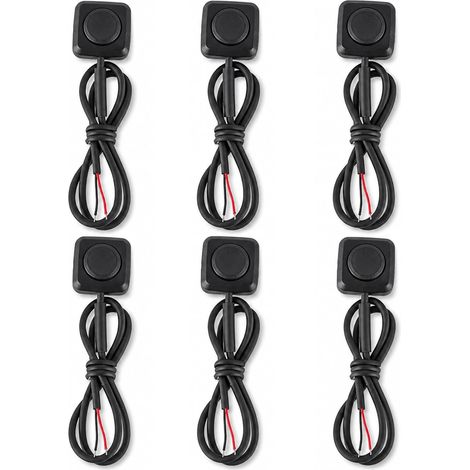 6PCS Interrupteurs à Bouton Poussoir Momentanés 12 V 24 V, Mini Interrupteur Précâblé pour Montage en Surface, Interrupteur Momentané pour Automobile, Équipement Industriel et Projets Électroniques (1/5)