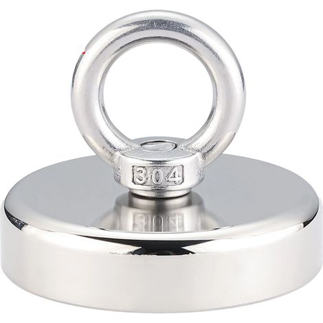 Aimant de Pêche - KIOINER - 160 Kg Force de Traction - Diamètre 60 mm - Idéal pour la pêche magnétique