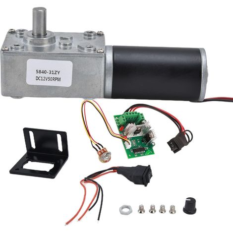 12V 12RPM DC Worm Gear Motor, with Governor 80kgs.cm 31mm High Torsion Reverse Self-Locking Motor Mini Turbine Gearmotor for DIY Robot Rotatable Lock Door Curtain Machine (1/5)