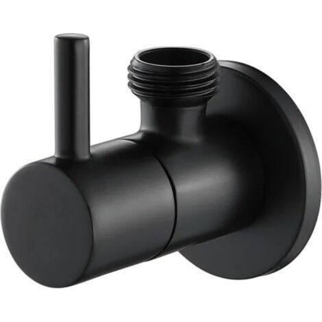 Accessoires de salle de bains, vanne de toilette noire, vannes d'angle d'eau chaude ou froide, robinets de remplissage en laiton for chauffage cuicui (1/5)