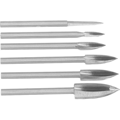 3-mm-Hartmetall-Holzfräser, 3-schneidiger Gravierfräser, HSS-Fräser, 5-teiliges Schnitzwerkzeug-Set, Schwertfräser und Spannfutter (1/5)