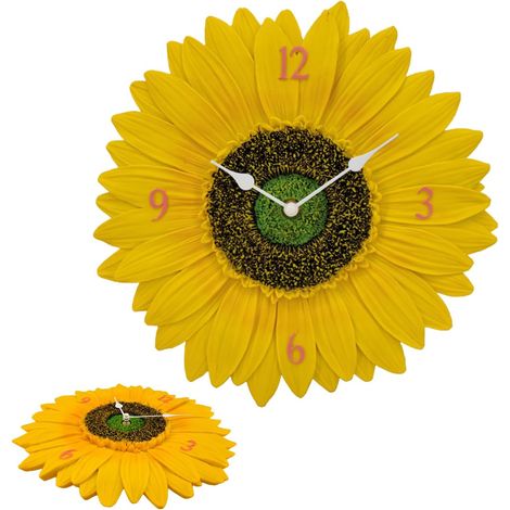 Wall Clock, Clock Wall, Modern Sunflower Wall Clock, Country Style Sunflower Wall Clock, Vintage Floral Wall Clock, Vintage Sunflower Wall Ornament for Kitchen, Dining Room (1/5)