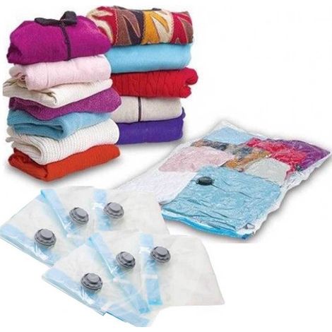 TrAdE Shop Traesio - 5 Sacchetti Buste Sottovuoto 50x60cm Salva Spazio Per Abiti Lenzuolo Biancheria - (1/5)