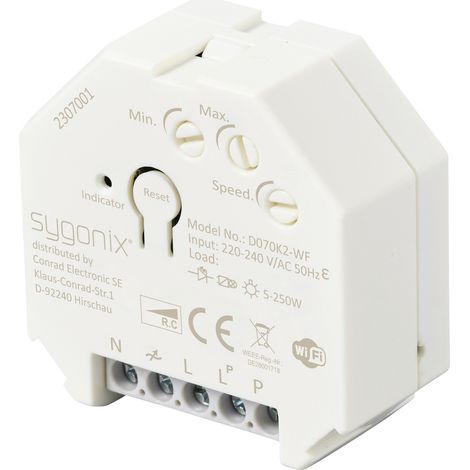 Sygonix SY-5775566 Unterputz Dimmer Geeignet für Leuchtmittel: LED-Lampe, Glühlampe, Halogenlampe We (1/5)