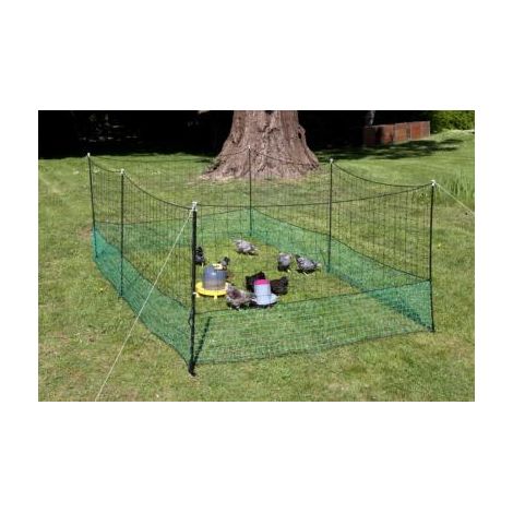 Destockoutils – Clôture filet pour poules 12 mètres – Hauteur 1,15 m – Piquets en fibre de verre – Installation rapide et modulable (1/2)