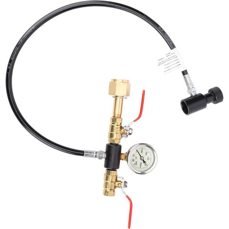 Doppelventil-CO2-Füllschlauchadapter (61 cm) mit 3000-psi-Manometer für Sodastream-Tank G1/2 (1/5)