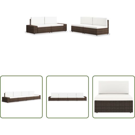 Poly Rattan - 4-tlg. Garten-Lounge-Set Poly Rattan Braun (1/5)