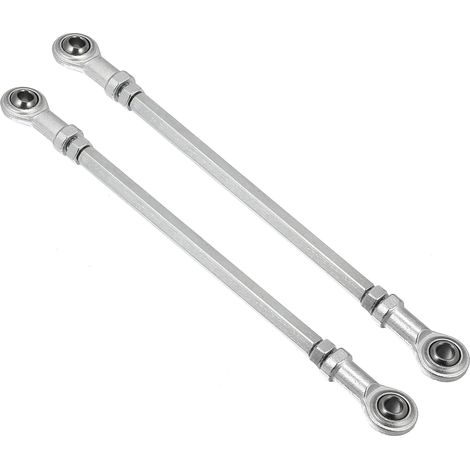 2pcs M8 210mm Direction Attache Tige pour 49cc Électrique ATV Go Kart  Acier inoxydable, ton argent, 210 mm, taille de la canne 3 x 1 cm, 12-14,5 cm centre à centre, trou de 8 mm, M8 x 1,25 (1/5)