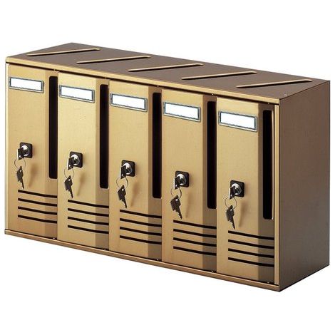 BLOCCHIERE CASSETTA POSTALE VERTICALE C5 POSTA CM.L52xP17xH30 5 POSTI CONDOMINO (1/3)