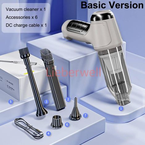 Aspirateur de voiture 95000pa aspirateur à forte aspiration pour voiture sans fil portable Machine de nettoyage sous vide automatique pour voiture,Basic (1/4)
