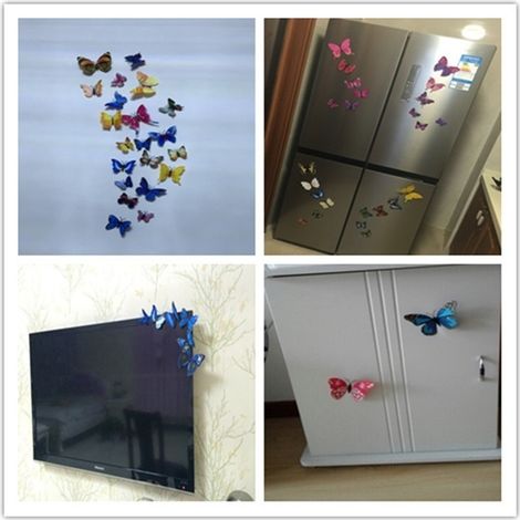 Lot de 12 stickers muraux papillons 3D stéréoscopiques pour la décoration du salon (1/5)