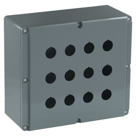 Boîtier de bouton-poussoir ABB Modular Metal, 12 découpes, en Aluminium Gris ( Prix pour 1 )