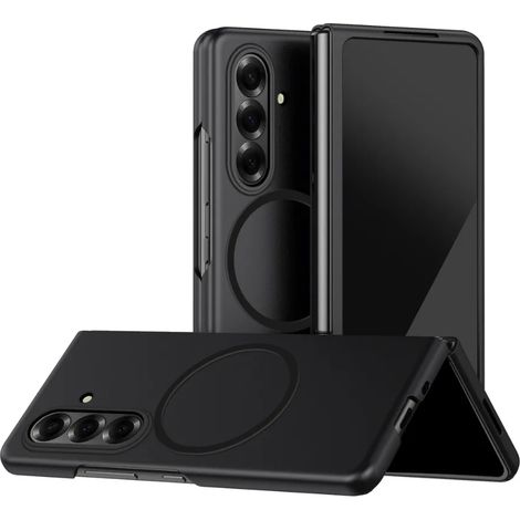 (Noir, Galaxy Z Fold5) Étui de protection ultra-fin et doux pour la peau, compatible avec la recharge sans fil magnétique MagSafe. (1/5)