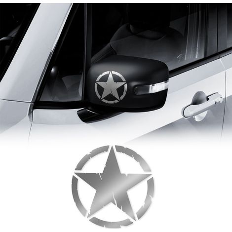 Adesivi Stella Army per Jeep Renegade, 2 Pezzi - Colore: ARGENTO - Dimensione: 9 CM