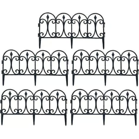 Lot de 5 bordures de jardin décoratives en fil d'acier inoxydable pliable pour terrasse (offre spéciale) (1/2)