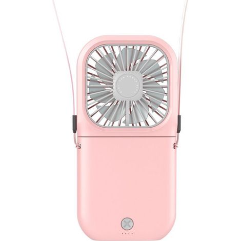 Mini ventilatore per studenti - Fascia da collo/Portatile - Interfaccia USB - Silenzioso - Rosa (1/5)