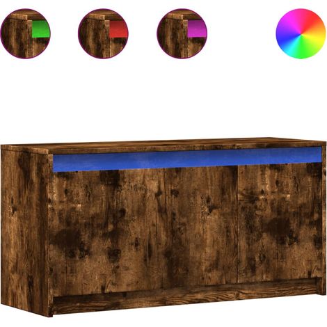 Mobile TV Armadietto TV Mobile Porta TV con LED Rovere Fumo 100x34x50 cm in Truciolato (1/5)