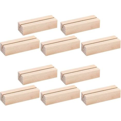 Lot de 10 porte-cartes en bois pour numéros de table/affiches Porte-cartes en bois pour étiquettes nominatives (1/5)