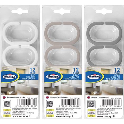 MAURY'S ANELLI DI RICAMBIO PER TENDA DOCCIA HOLLY 16PZ (1/2)