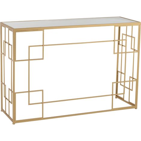 Console 120x40x81,5 cm en verre et métal doré (1/5)