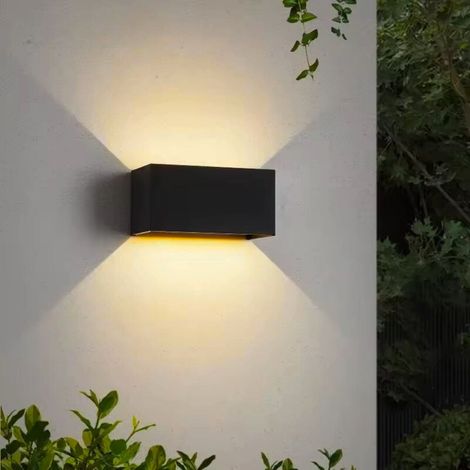Applique Nero a LED da Esterno e Interno 24W, Fascio Luminoso Regolabile, 2000 Lumen, IP65 Impermeabile, Lampada da Parete in Alluminio, per Giardino, Balcone, Terrazza - Colore della luce: Luce calda