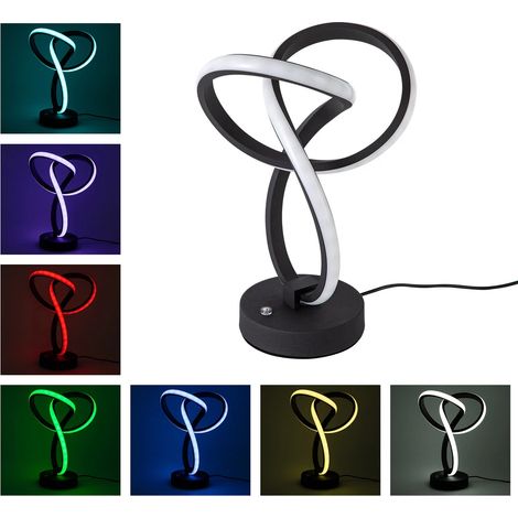 Lampe de chevet LED 10 couleurs 10W Lampe de table Touch Dimmable Spirale unique (1/5)