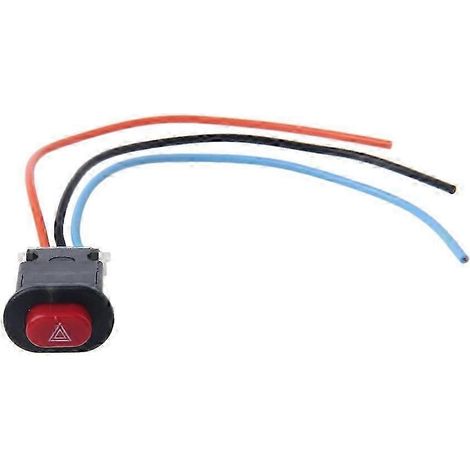 Interrupteur de feux de détresse pour moto, bouton clignotant double, signal d'avertissement et d'urgence, 3 fils, noir (1/5)