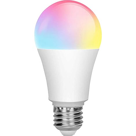 Ampoule connectée WiFi RGBCW à changement de couleur A21 E27, compatible avec l'application Smart Life, 10 W, 1000 lm, 70 mm, sans hub, compatible avec Google Home Assistant (1/5)