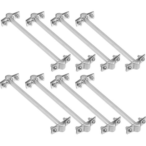 8pièces Supports de Fixation Robustes pour Tiges Éclairage Extérieur Clips de Montage pour Protection de Luminaires Compatible Divers Matériaux Muraux (1/5)