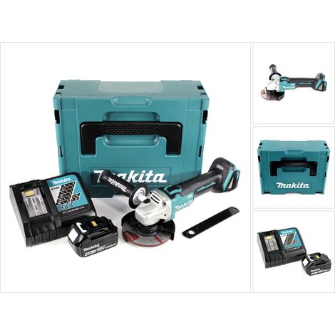 Makita DGA 504 RM1J Mini-Amoladora inalámbrica 125 mm 18 V en Makpac 3 + 1x Batería BL 1840 + Cargador DC 18 RC (1/5)