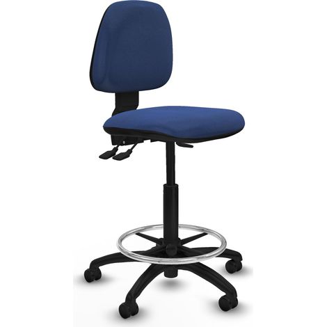 Taburete Isso AS bali azul marino sin brazos base poliamida ruedas autofrenantes 50mm
