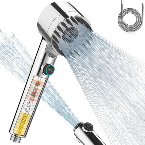 Pommeau de Douche Filtrant 15 Couches, Tuyau 1.5 m, Anti-Calcaire (1/5)