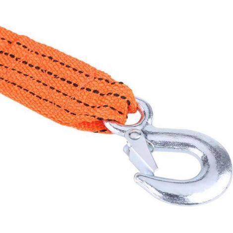 Sangle de remorquage - - 4m x 4cm - Nylon haute résistance - Charge 3 tonnes - Crochets de sécurité (1/4)