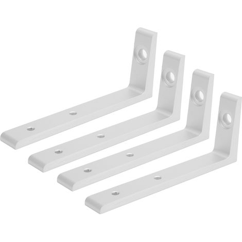 Équerre de fixation en aluminium profilé L, embase carrée pour poteau, ancrage au sol, socle de clôture (lot de 4) rainure unique 2020 - argenté (1/5)