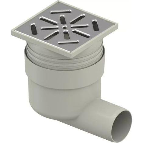 Abfluss Uponor aqua ambient Edelstahl horizontal 12x12 cm