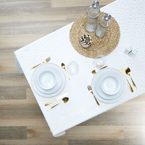 Nappe - HOME DECO FACTORY - Motif Étoile Dorée - 140 x 250 cm (1/5)