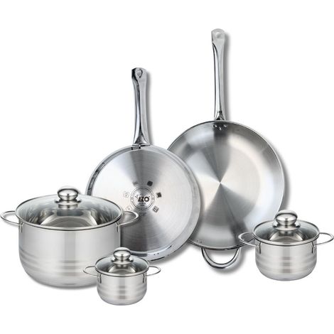 Ensemble de 2 Poêles de cuisson 28 et 32 cm et 3 faitouts 12, 14 et 24 cm Elo Profi Brillant (1/5)